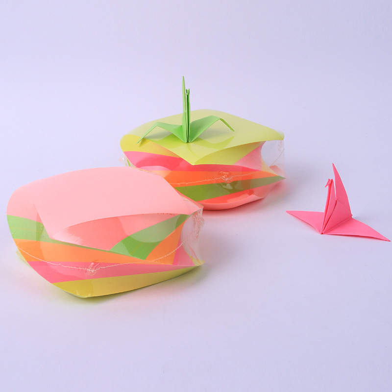 Jiuxing Stationery DNA colored Paper, spiral side adhesive sticky notes, paper bricks, three-dimensional rotating shrink film sticky notes, customizable advertisements Specification drawing