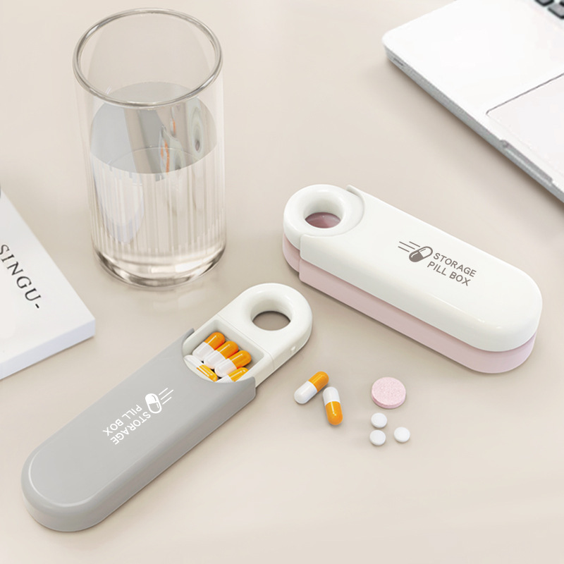 New USB flash drive medicine box, portable three-compartment medicine box for morning, noon and evening storage, mini box customization Specification image