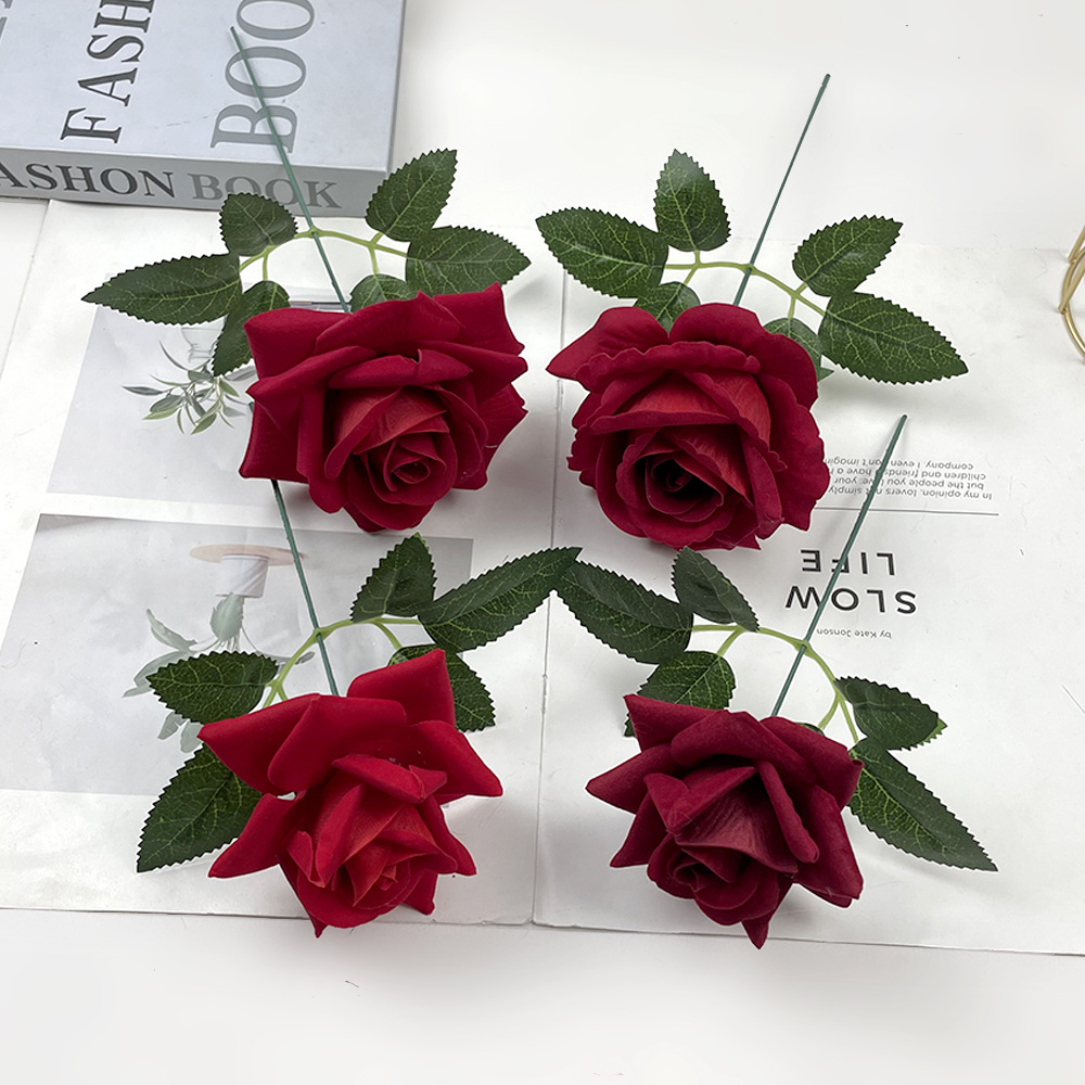 花杆/火把狂欢夜导具/仿真花/仿真花diy发饰/电镀玫瑰花产品图