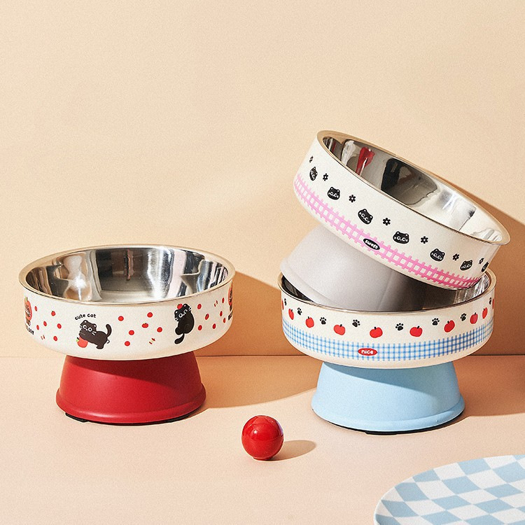 Cute cat-patterned pet food bowl, pet supplies, feeding bowl, pet bowl, pet food bowl, pet water dispenser, suitable