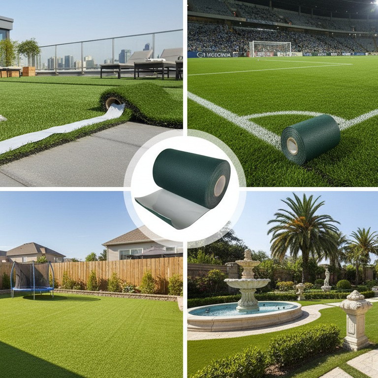 Cross-border artificial turf tape, strong and high-adhesion outdoor turf joint simulation artificial turf, single-sided and double-sided tape assembly Application Scenario