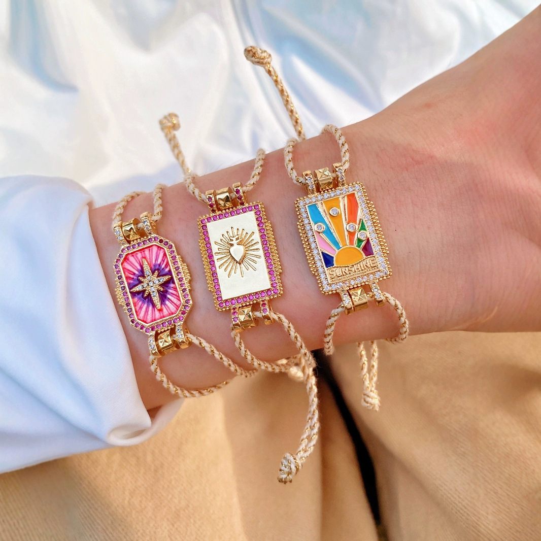 Bohemian-style generous tarot card bracelet, women's octagonal star original design bracelet accessory factory direct sales