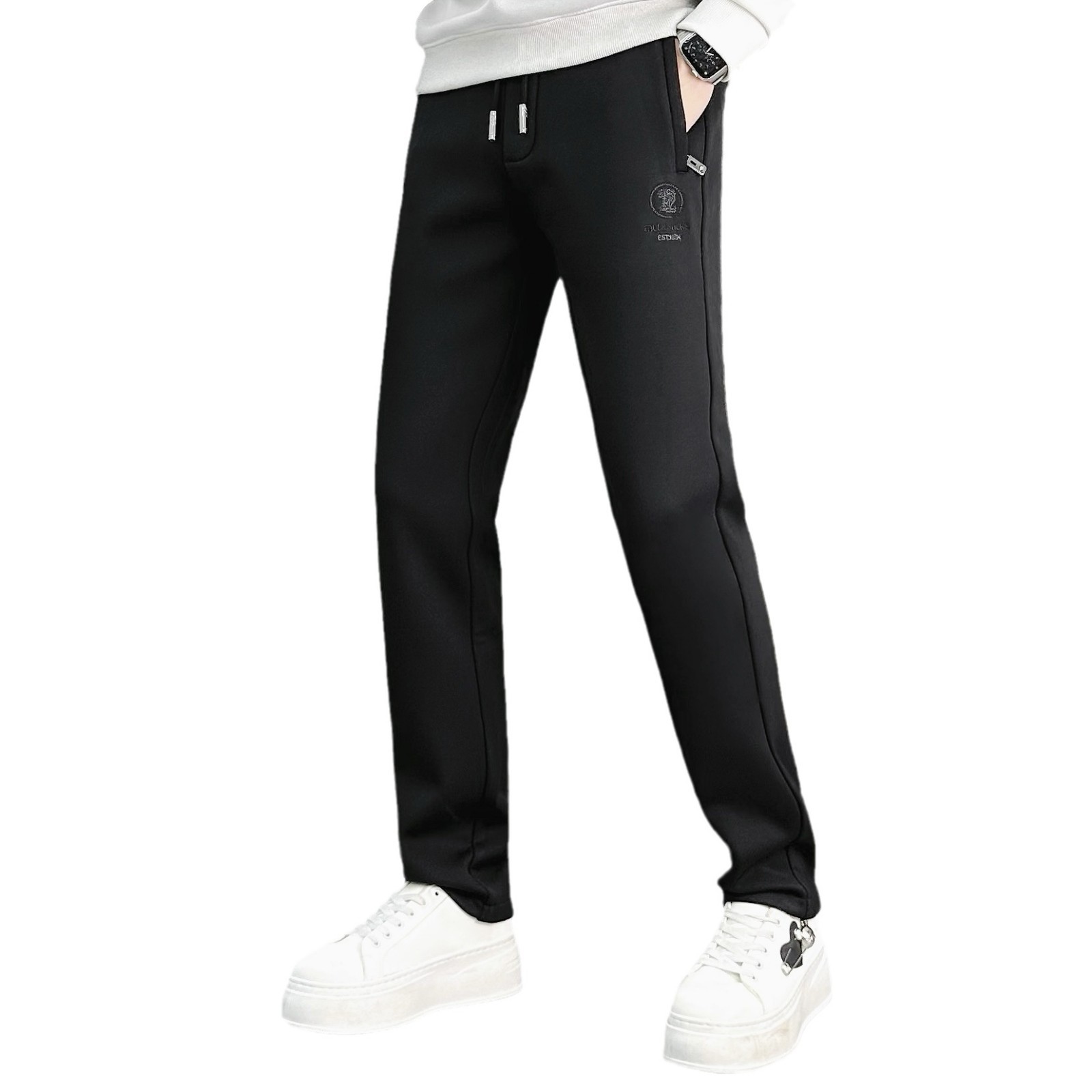 The 2025 new autumn and winter skinny casual pants, sweatpants, men's sportswear pants, men's fleece sportswear and casual pants are all versatile Item Picture