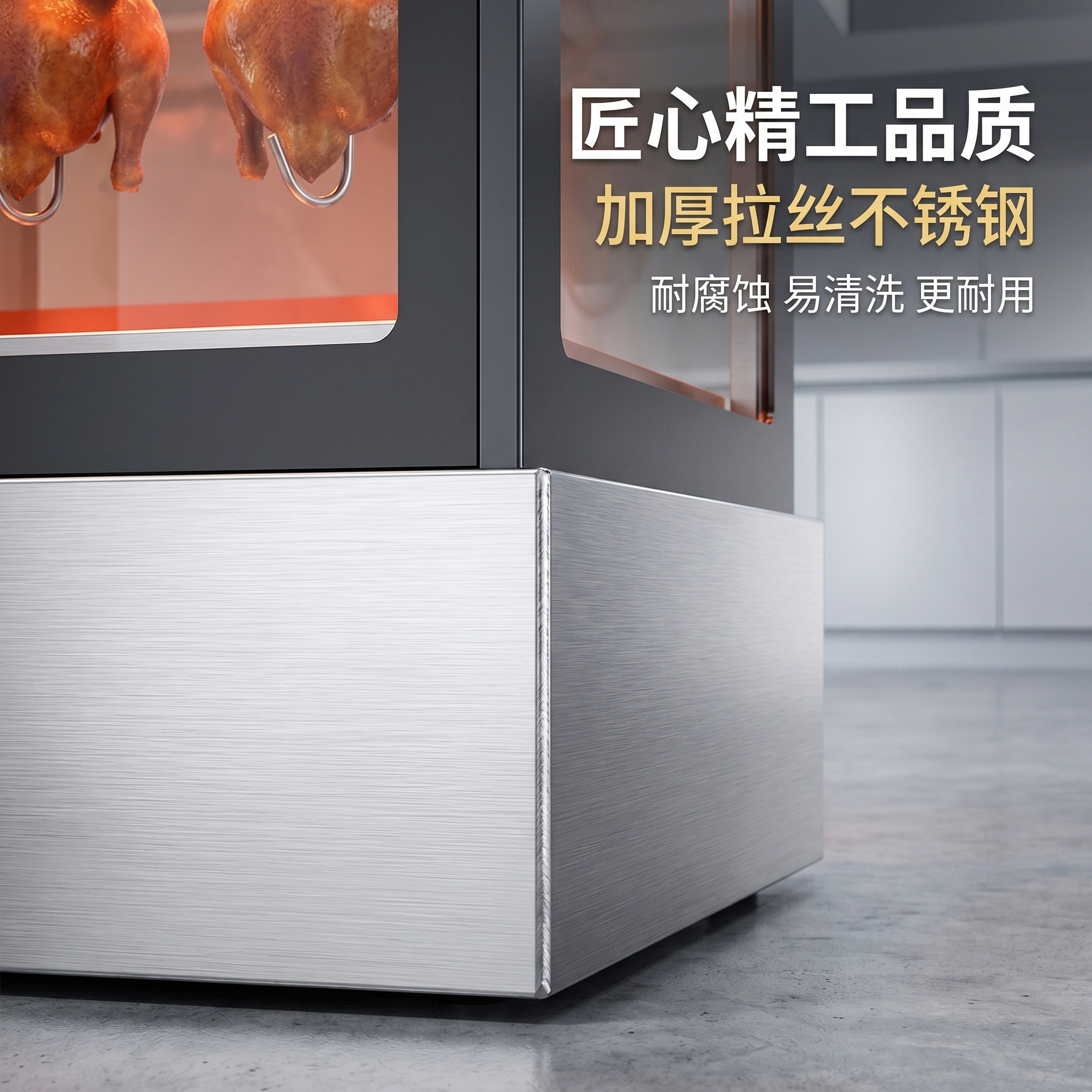 Hot air circulation roast duck insulation cabinet, commercial constant temperature heating display cabinet, cooked food, roast meat, crispy skin and pork belly insulation cabinet Specification image