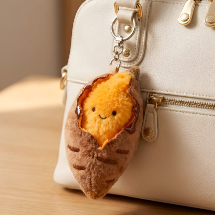 烤地瓜可爱毛绒挂件钥匙包挂玩偶娃娃公仔书包挂饰送礼物烤红薯