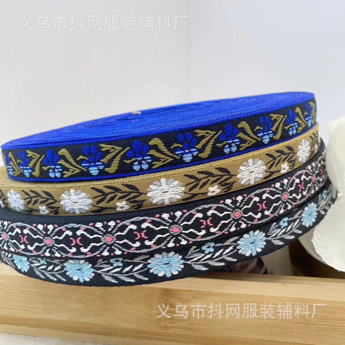 1.3--1.7 cm hecho a mano DIY estilo étnico étnico jacquard bordado adornos para el pelo tocados espectáculos accesorios de ropa
