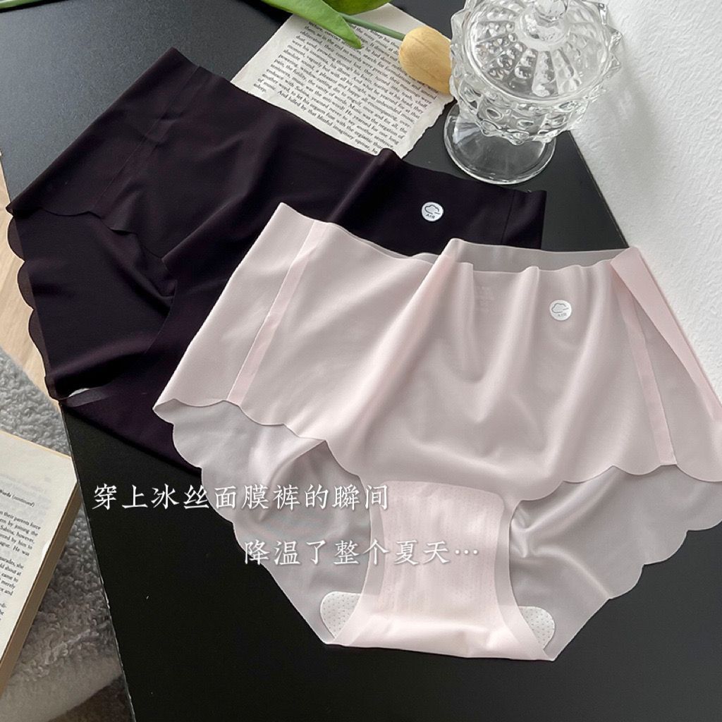 381# Export Underwear for Women, ice Silk thin, seamless women's underwear, simple solid color, one-piece close-fitting, seamless women's breathable mask, triangle pants, QNI Specification drawing