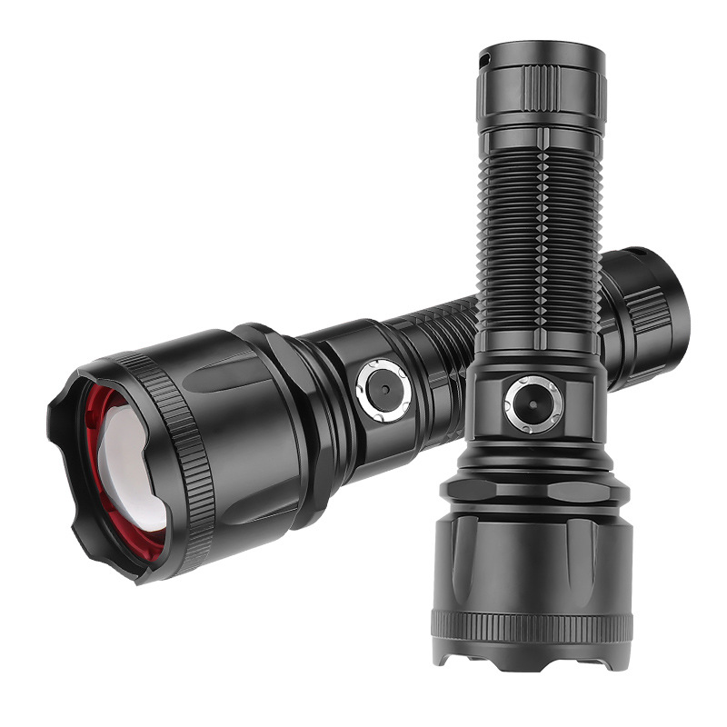 Amazon's new 30W LED battery level display zoom long-range metal switch outdoor strong light XHP160 flashlight Item Picture