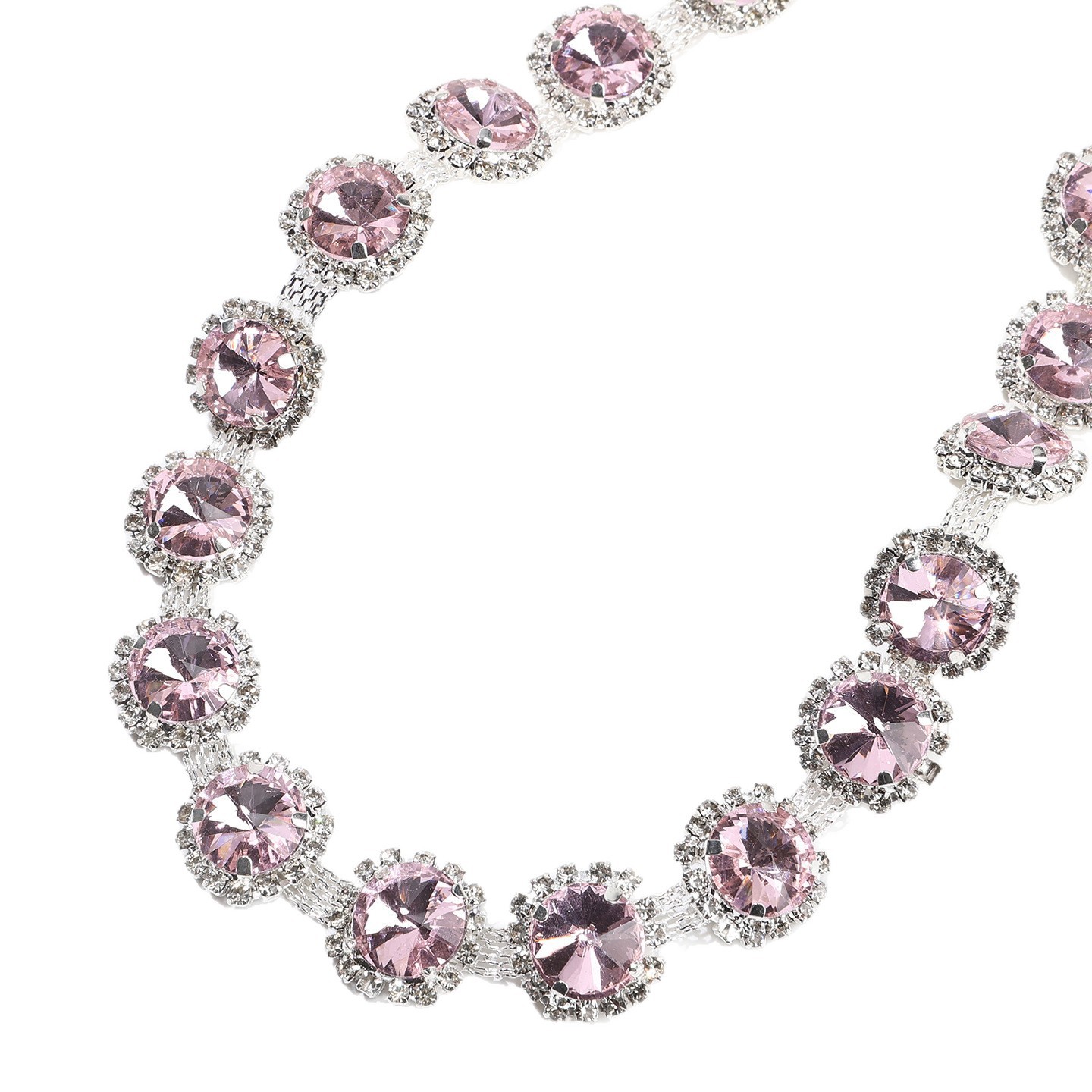 Europa y Estados Unidos estilo burst en stock cadena de diamante de vidrio quemado girasol ojo de caballo cadena de tamaño de diamante DIY vestido accesorios accesorios Item Picture