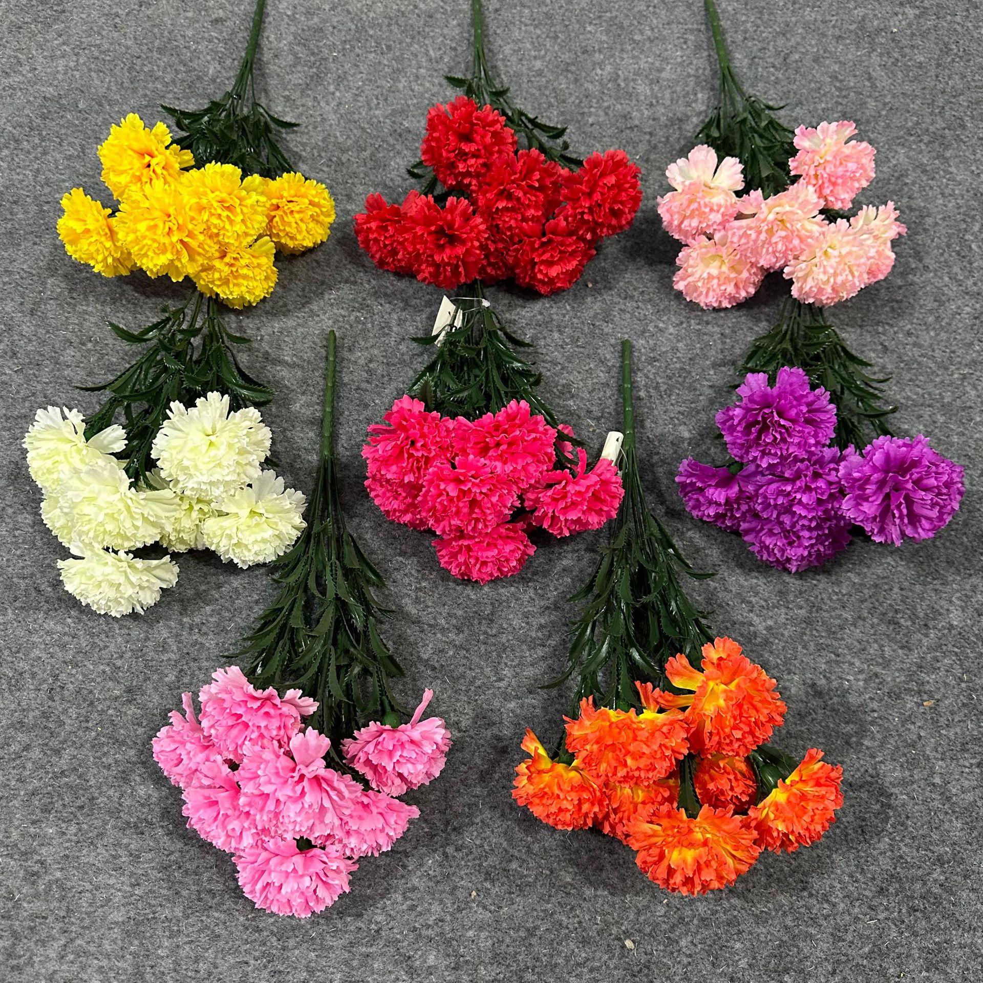 仿真花7头水草康乃馨小把花婚庆花材店内摆设花艺绢花批发成品假产品图