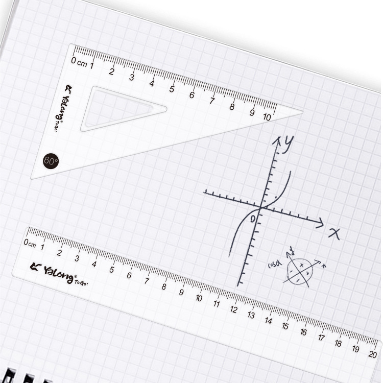 Yalong Cross-border Hardcover Rulers, school supplies wholesale geometric rulers, 20 cm plastic multi-size ruler sets Application Scenario