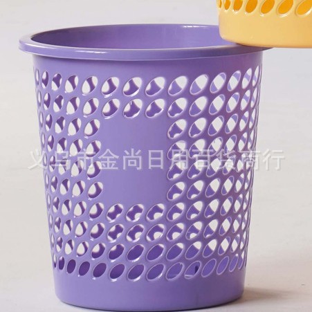 Simple home trash can without lid or pressure ring, hollowed-out garbage basket, bathroom, living room and kitchen garbage collection bin details Picture