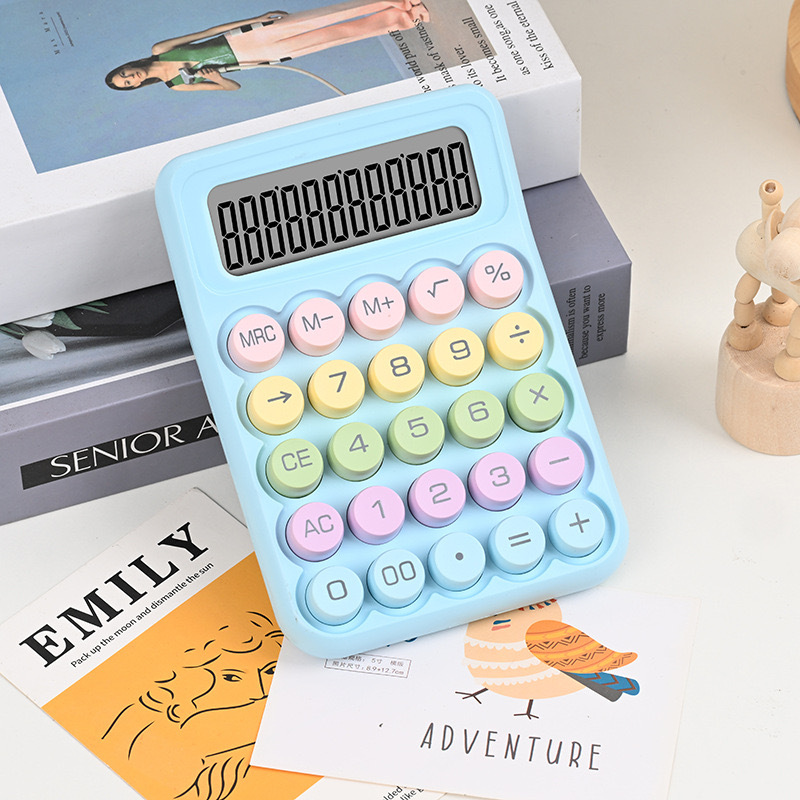 彩色机械键盘马卡龙多巴胺多功能计算器爆款网红学生专用计算机