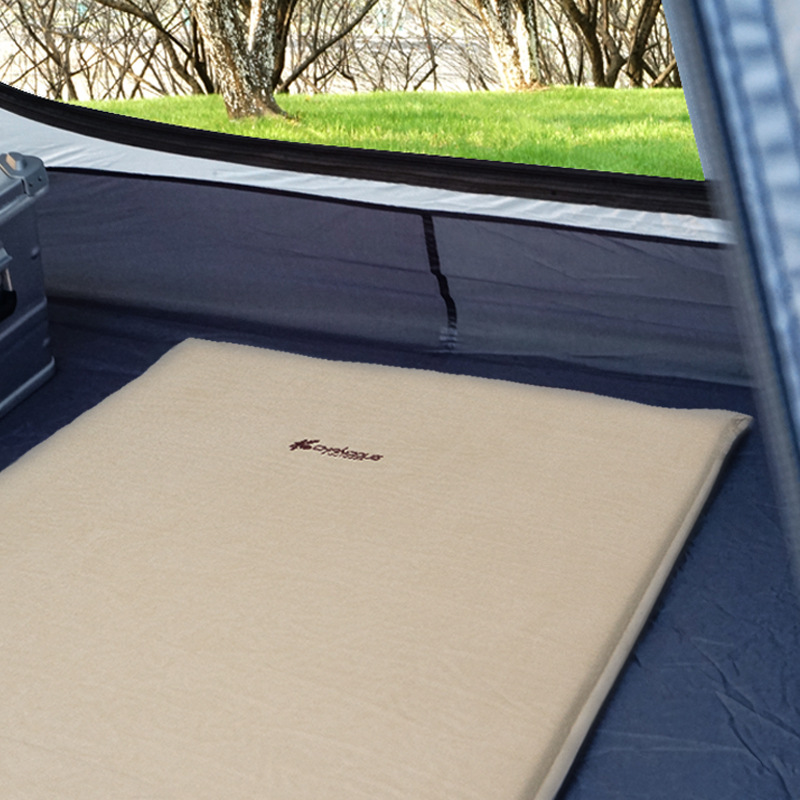 现货10cm舒适麂皮绒加厚露营海绵充气垫 户外野营充气防潮床垫