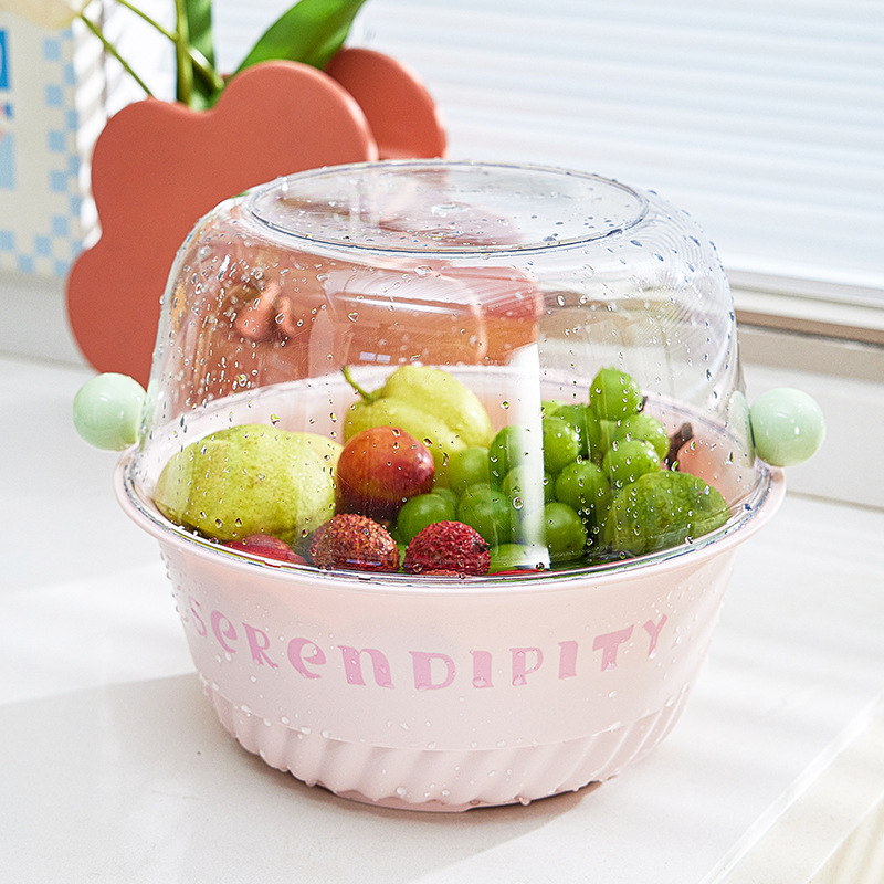 Kitchen double-layer draining basket, high appearance level sink, multi-functional storage basket, large-capacity fruit washing box, plastic storage box details Picture