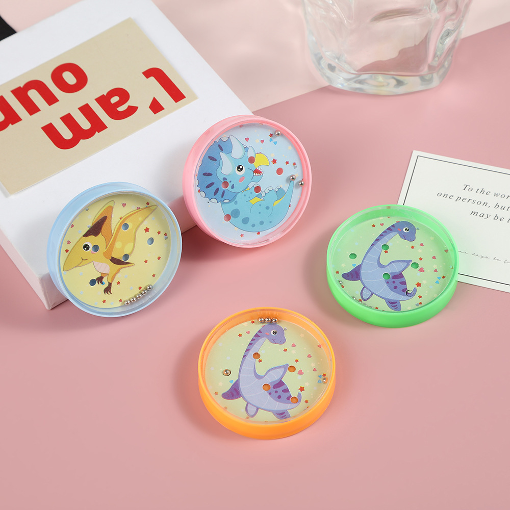 卡通动物圆形走珠迷宫训练益智玩具塑料恐龙迷宫小玩具滚珠幼儿园