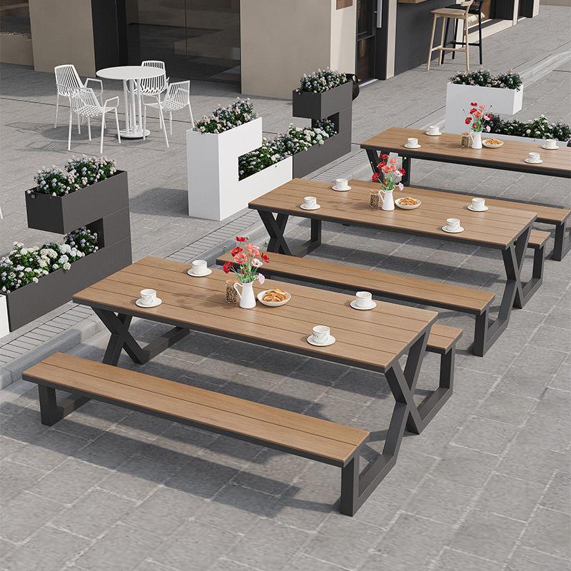Star Factory outdoor connected park table and chair sets, garden courtyard seats, outdoor benches for scenic spots, square outdoor tables and chairs details Picture
