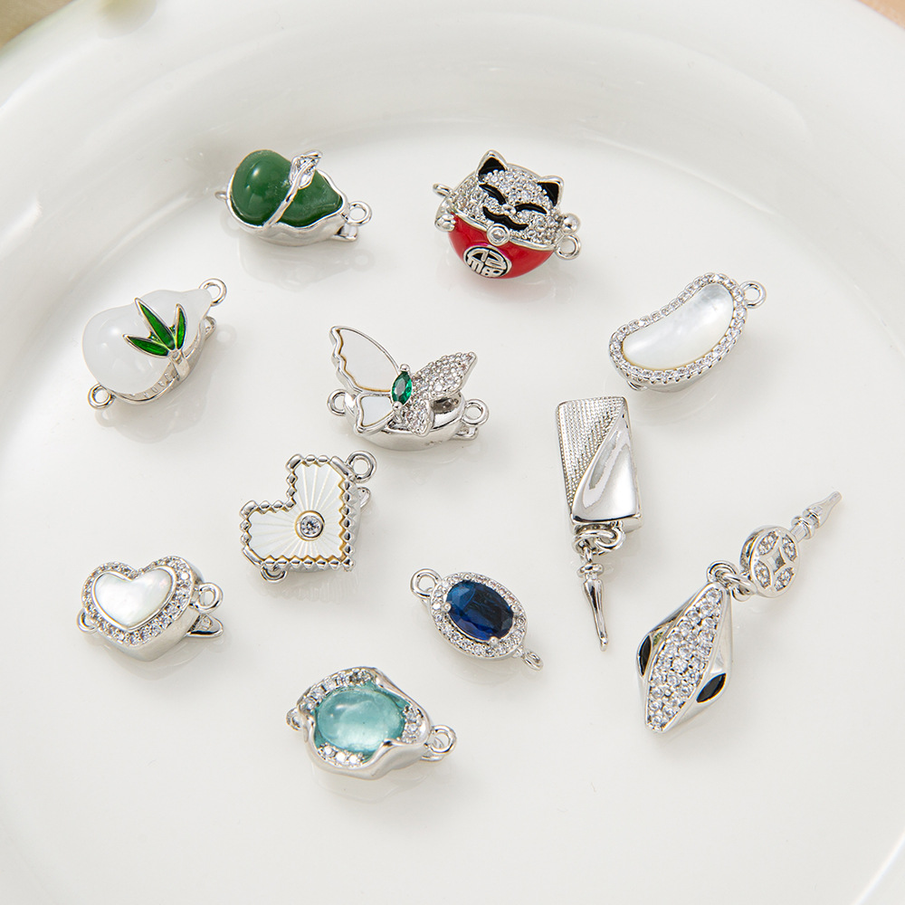 diy jewelry 18k copper-plated special-shaped ingot clasp, stick clasp, accessory clasp, special-shaped clasp, retro card clasp, special-shaped design details Picture