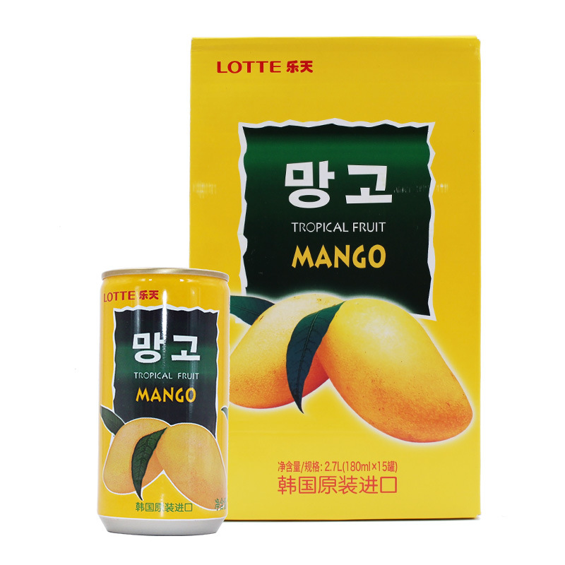 Korean imported Lotte mango juice drink 180ml*15 Fruit-flavored mango juice drink details Picture