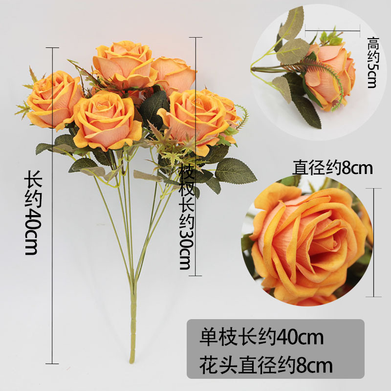 7-head artificial rose, velvet rose bouquet, wedding car flower arrangement, wedding artificial flowers, home silk flowers, artificial flowers wholesale Application Scenario