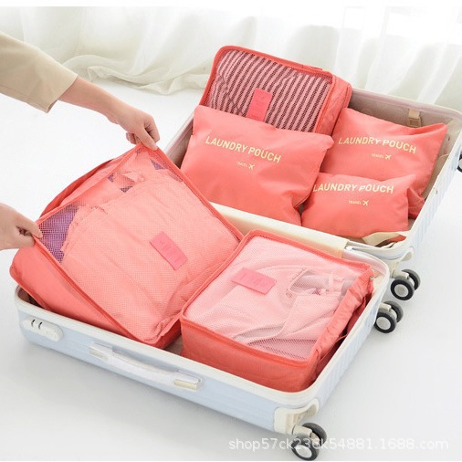 Korean version cross-border travel bag 6-piece set, Oxford cloth storage bag, underwear and bra organization bag, shoe storage bag 6-piece set Application Scenario