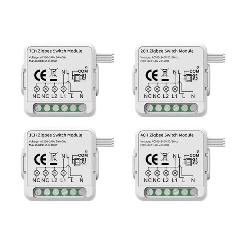 Tuya zigbee/WiFi switch-off device 1-4 channel dual-control switch module intelligent control concealed circuit breaker wholesale Item Picture
