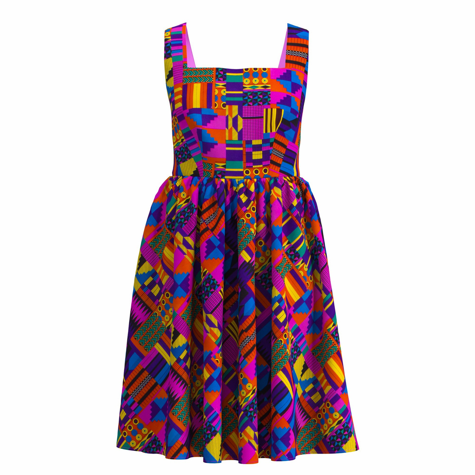 彩色几何图案吊带裙女修身连衣裙时尚质感面料性感连衣裙女装