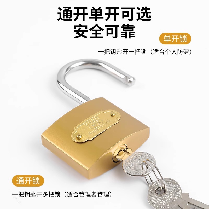 Universal padlock, door lock, dormitory cabinet, mini small lock, one key for picking, multiple copper lock heads details Picture