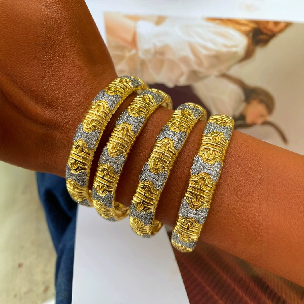 Direct sales from the manufacturer of new dual-color gold rings and bracelets with adjustable openings for cross-border fashion in Europe and America full figure