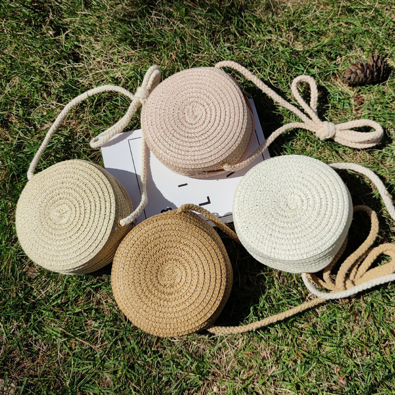 Cross-Border Straw Weaving Bags, Summer Hand-Woven Straw Weaving Small Bags Wholesale, Bare Bags, Children's Mini Cute Flower Children's Straw Bags, Crossbody Bags, Hand-Woven Straw Weaving Bags details Picture