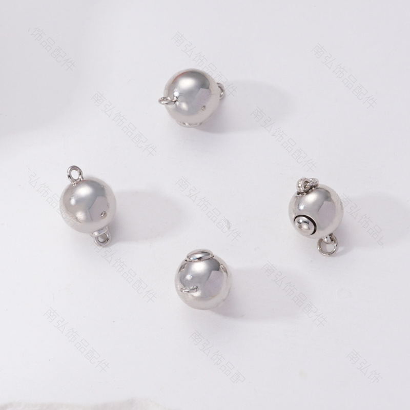 Pearl necklace, ingot buckle, oil drip painting, oil painting style, handcrafted finish, connection, press buckle, stick buckle, diy accessory Specification image