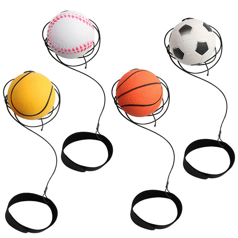Wrist bouncy ball with rope, rubber bouncy ball, children's toy, wrist strength ball, throwing force ball, elderly people's boredom relief tool Item Picture