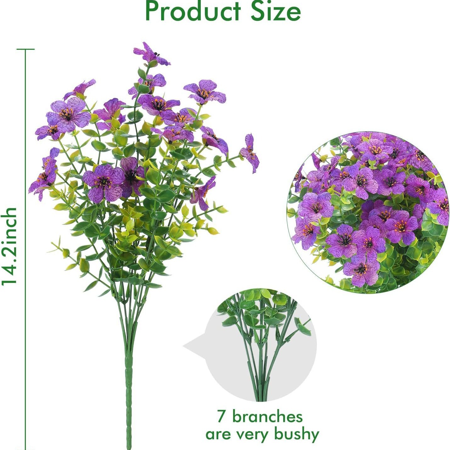 Flores artificiales ugali violetas simulación green plantation boda decoración del hogar piezas de exhibición flores simuladas flores falsas al por mayor Item Picture