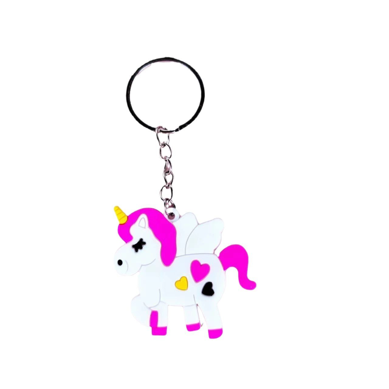 Crossover amazon unicornio llavero dibujos animados PVC soft adhesivo llavero colgante adornos fiesta de niños al por mayor Item Picture