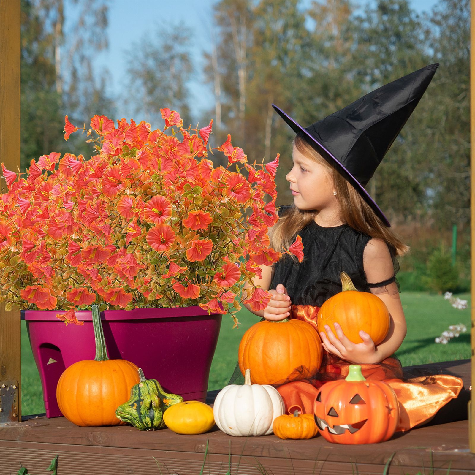 仿真花DIY发饰配件/仿真花/5朵塑膠花/假花/假花批发产品图