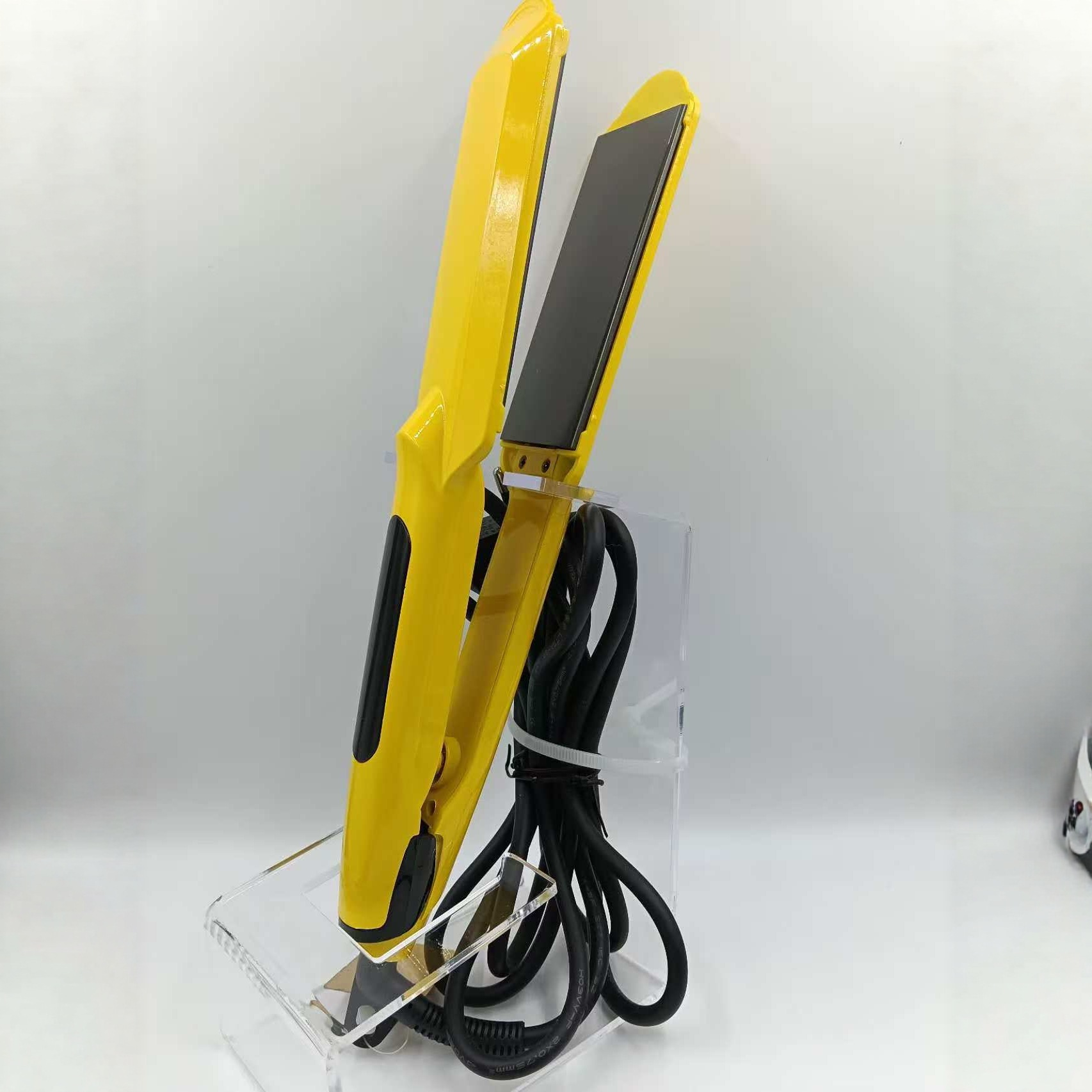 跨境爆款黄色直发器电夹板负离子护发直卷两用家用美发神器产品图