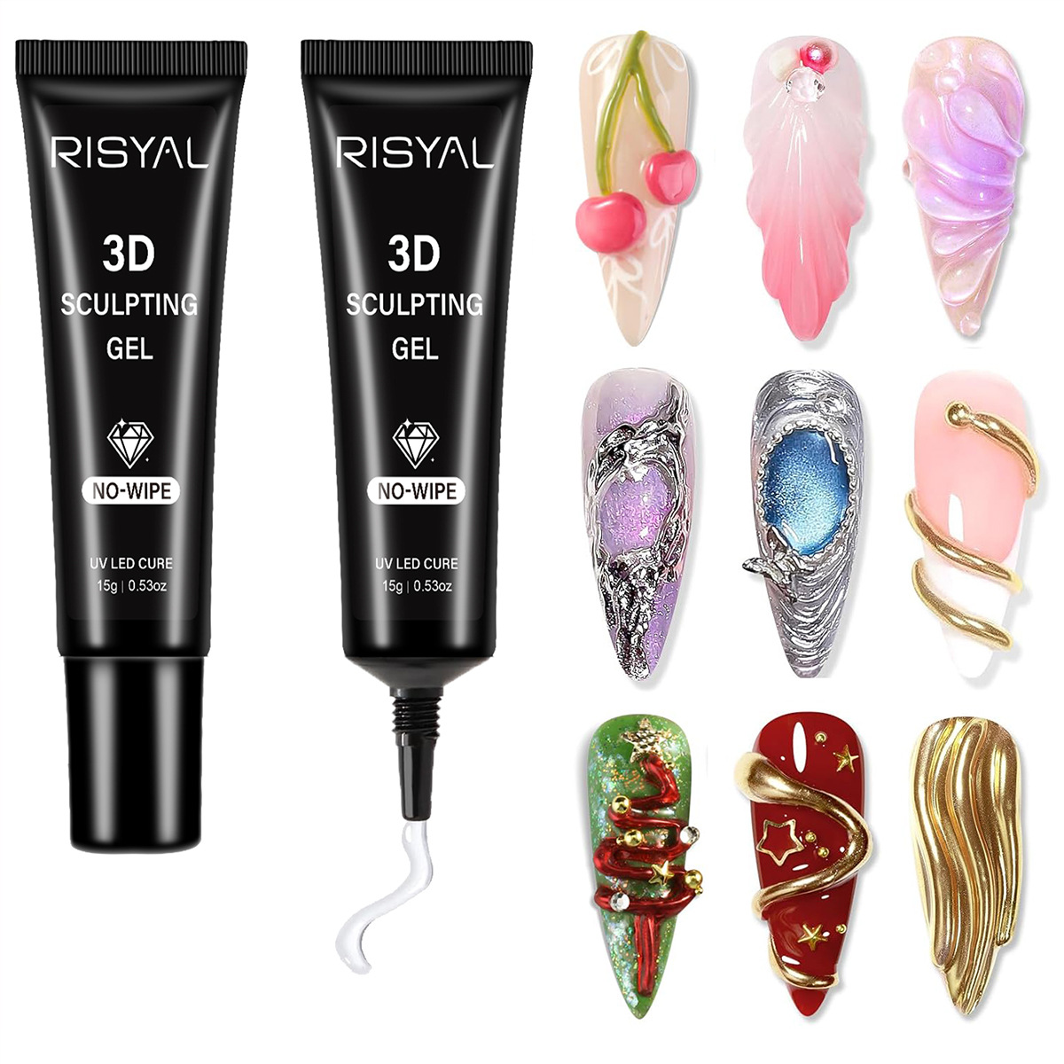 shanilak  立体造型胶免洗不流动粘钻胶易蹭粉3D软糖胶水波纹跨境美甲工厂