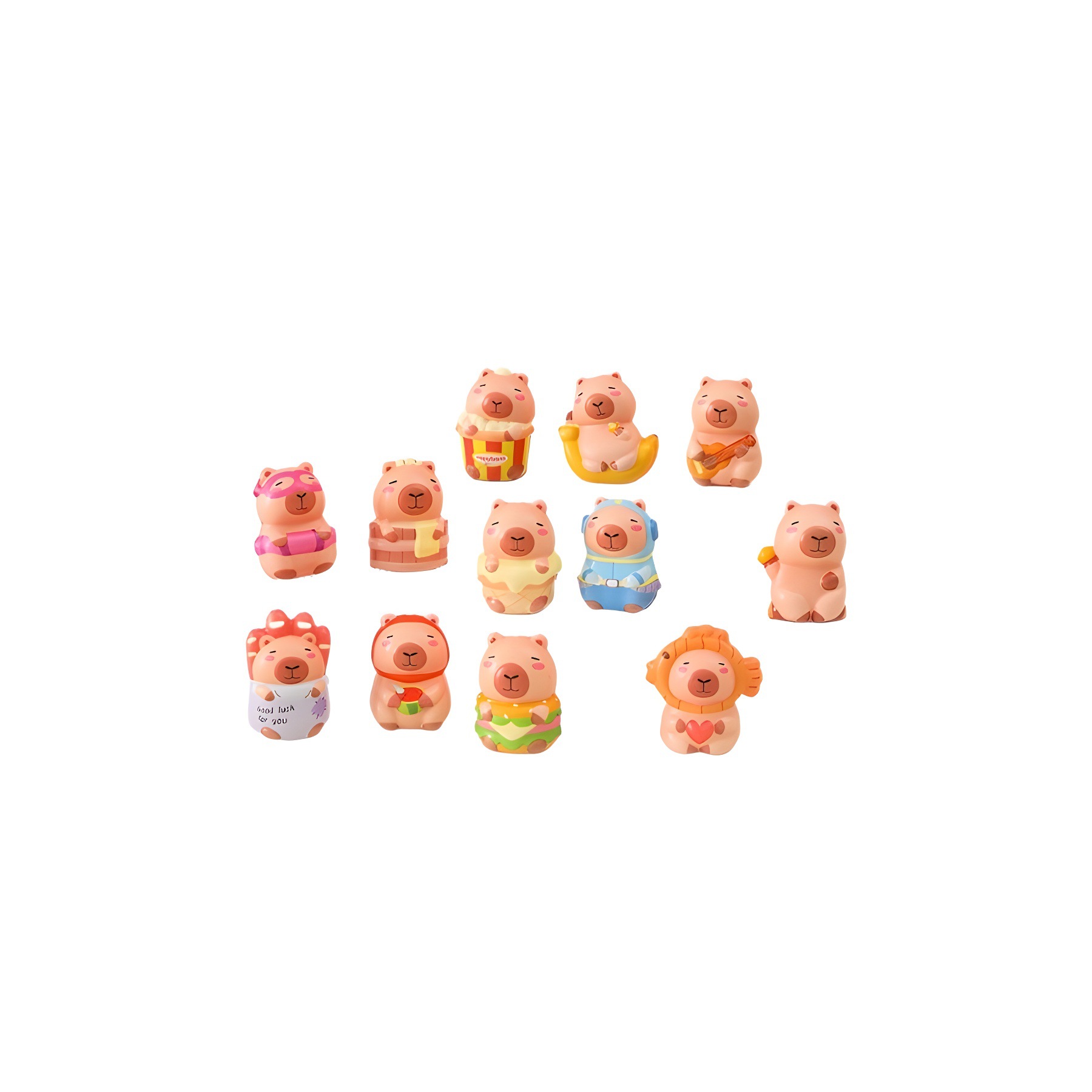 新品小号猫爪卡皮巴拉冰淇淋六角龙玩具桌面摆件白底实物图