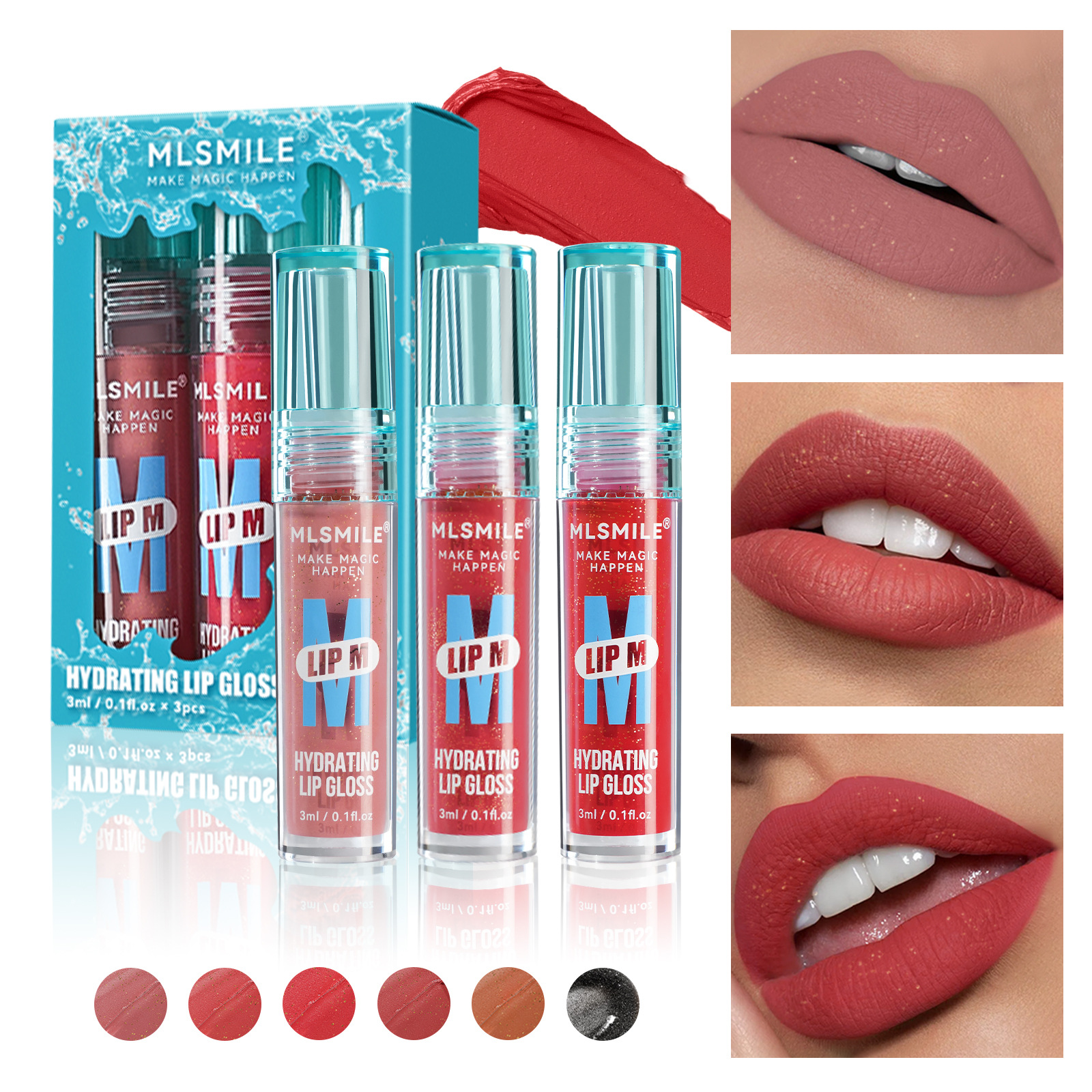 Cross-Border Matte Velvet Lip Gloss Set Amazon Pearlescent Fine Sparkling Lipstick Liquid Long-Lasting Waterproof And Non-Fading Lip Gloss