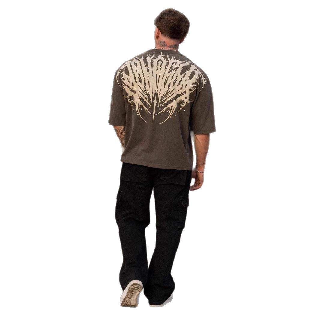 YOUNGLA's new American men's T-shirt is a casual and loose trendy brand for summer men's wear, featuring printed cotton short-sleeved sports T-shirts Item Picture