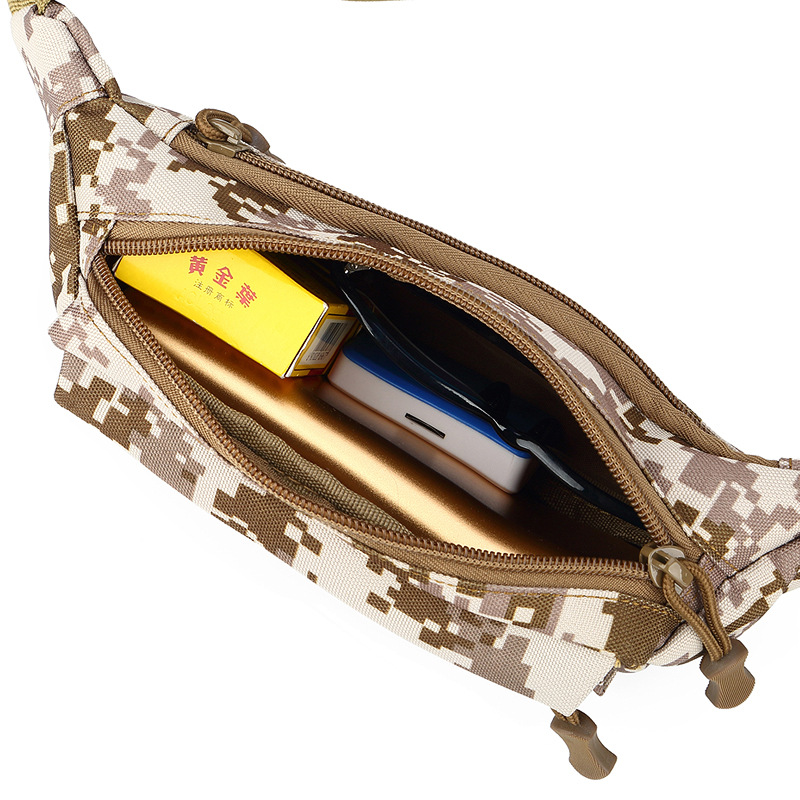 Wholesale sportswear and casual nylon waist bags, camouflage running bags, multi-purpose men's mobile phone crossbody bags, portable mini chest bags Application Scenario