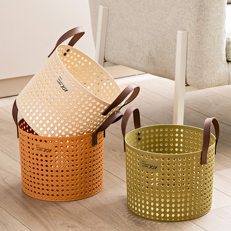 Desktop plastic sundries storage frame, toy storage box, hollowed-out snack storage basket full image