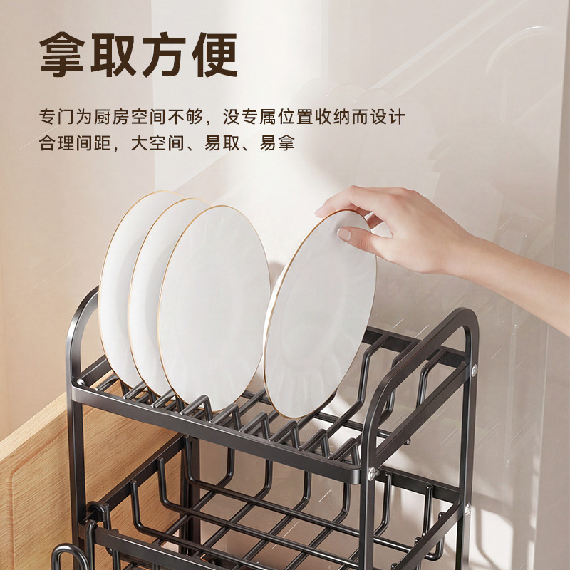 Amazon Cross-border kitchen draining dish rack, multi-functional kitchen storage rack, countertop storage rack, knife and chopstick organization rack Specification image