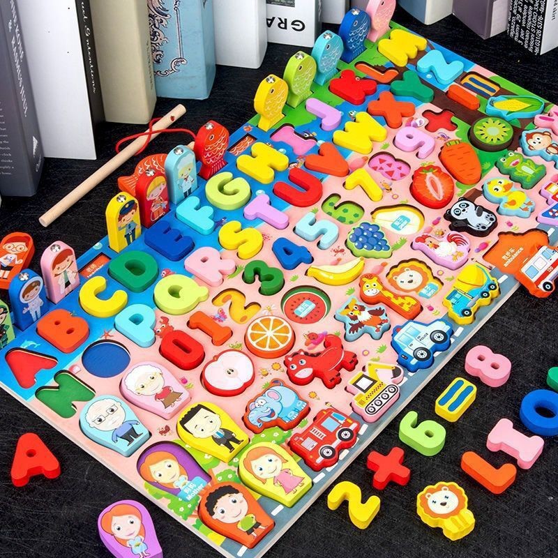 Early education multi-functional logarithmic board, shape recognition matching puzzle, digital board, and educational toy for children aged 3 to 6 details Picture
