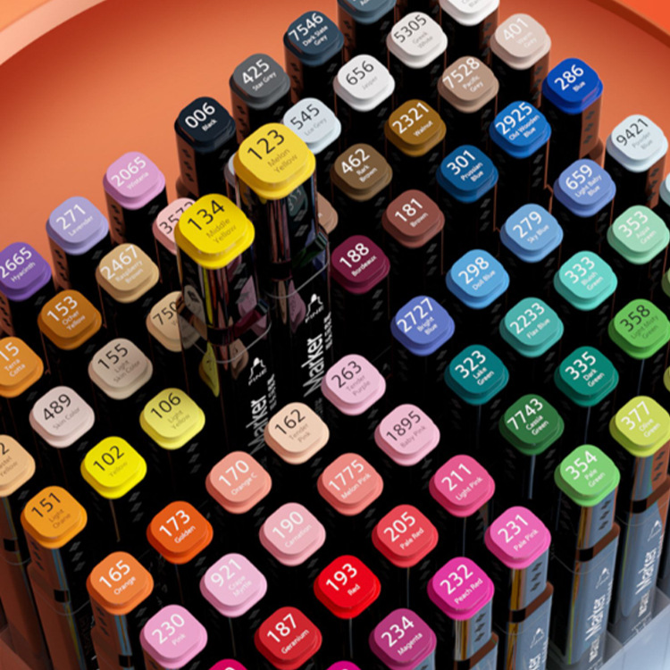 Yalong Cross-border Classic Bestseller student art supplies 24-color marker pens with double-pointed markings Item Picture