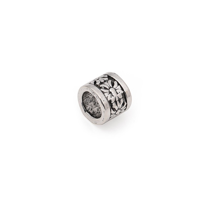 Wholesale of retro Tibetan silver patterned auspicious cloud pattern bucket beads, partition beads, wheel beads, diy handcrafted bracelets and accessories Item Picture
