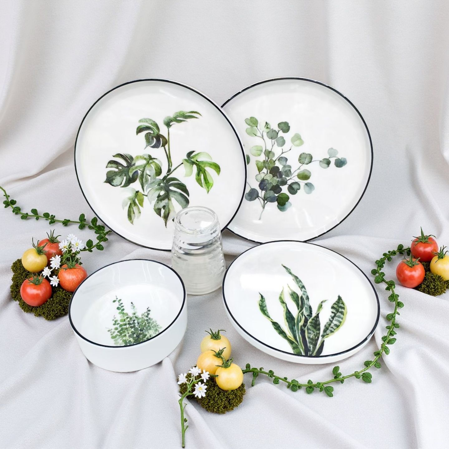 Cross-border export bowls, plates, bowls, plates, spoons, cups, tableware, Amazon dinner plates, melamine dinner plates, rice bowls, bestsellers Specification drawing