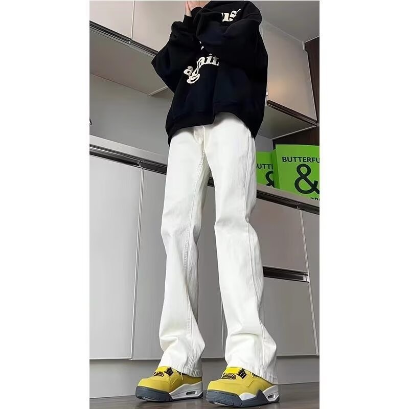 牛仔裤男士直筒休闲/灰色牛仔裤男宽松/牛仔裤/灰色牛仔裤男宽松春季/裤子男士宽松潮牌细节图