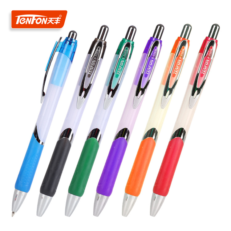 Factory direct supply Tianfeng Foreign Trade Press Ballpoint Pen, plastic Ballpoint pen 556SW transparent Ballpoint pen full figure