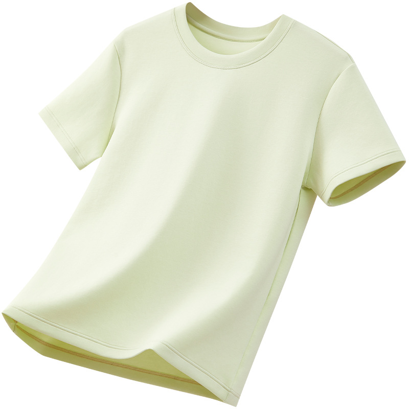 100 women's T-shirt pullover, round neck, cool basic solid color modal shoulder short-sleeved base T-shirt Item Picture